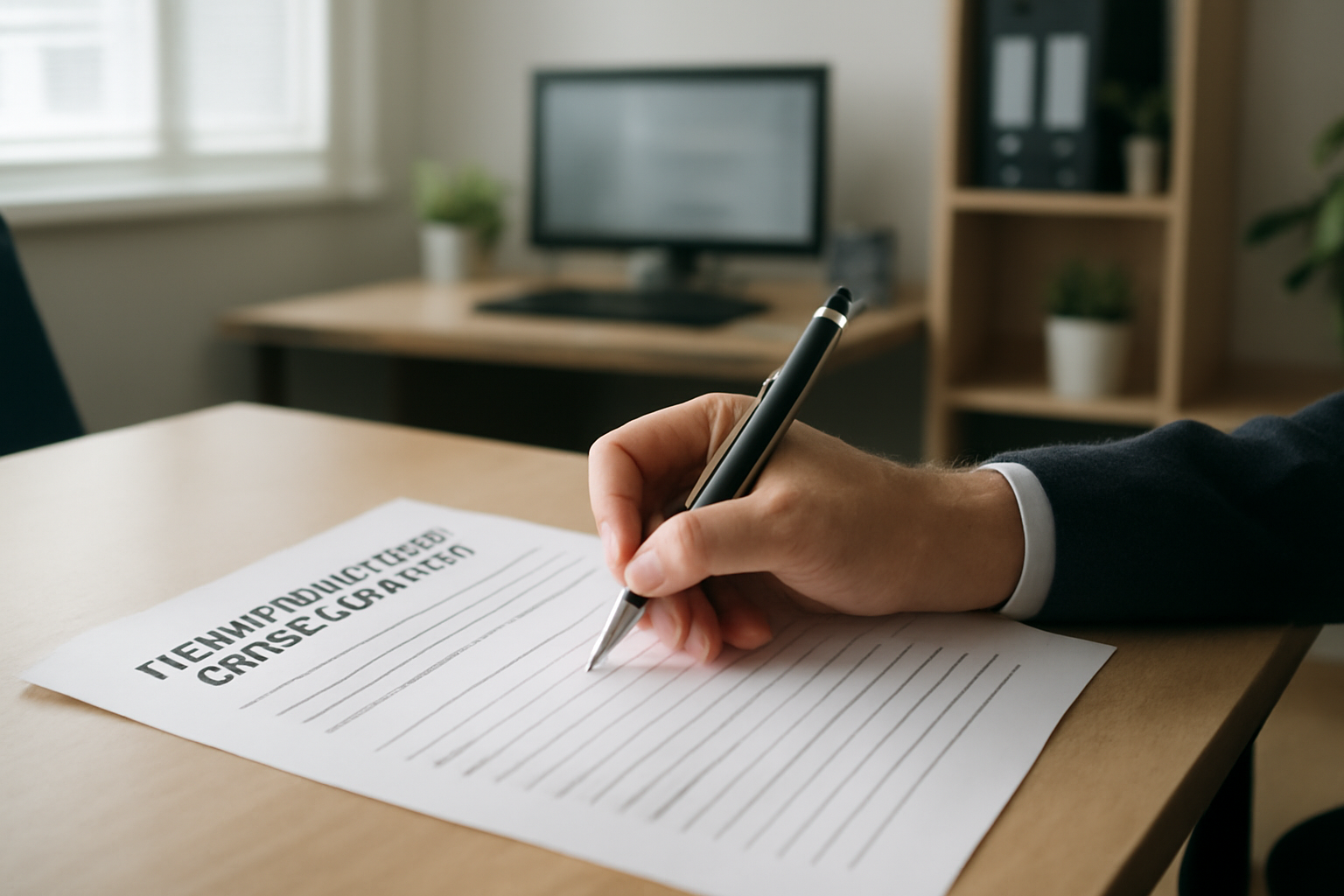 A person filling out a conflict-of-interest disclosure form