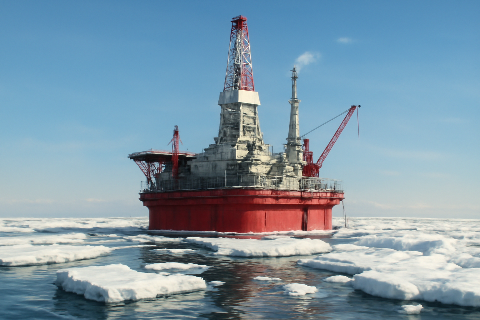 Rosneft oil rig in the Arctic region